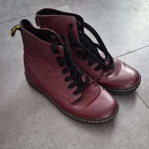 Dr. Martens Cherry Red Leather Combat Boots